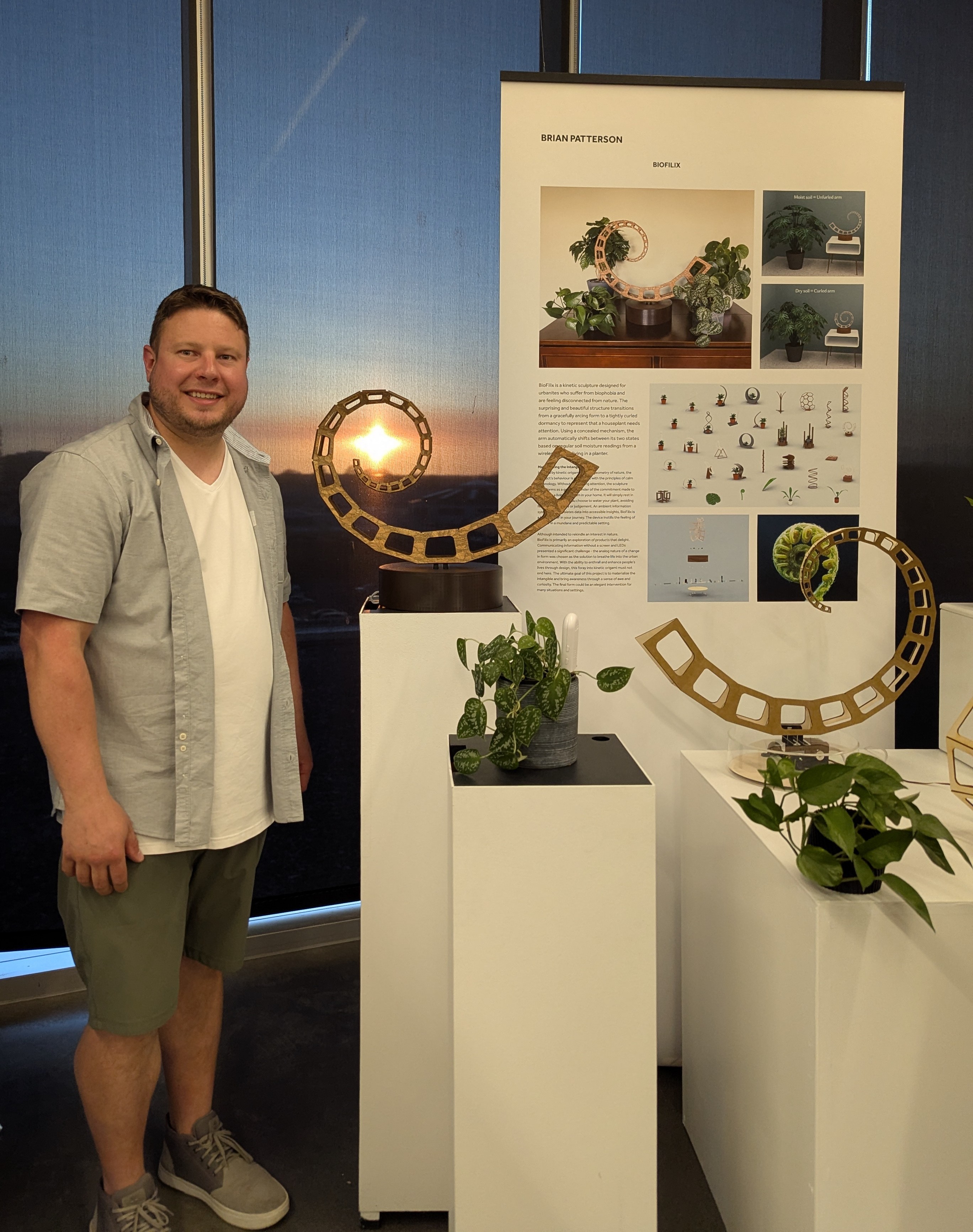 Brian Patterson beside the BioFilix exhibit
